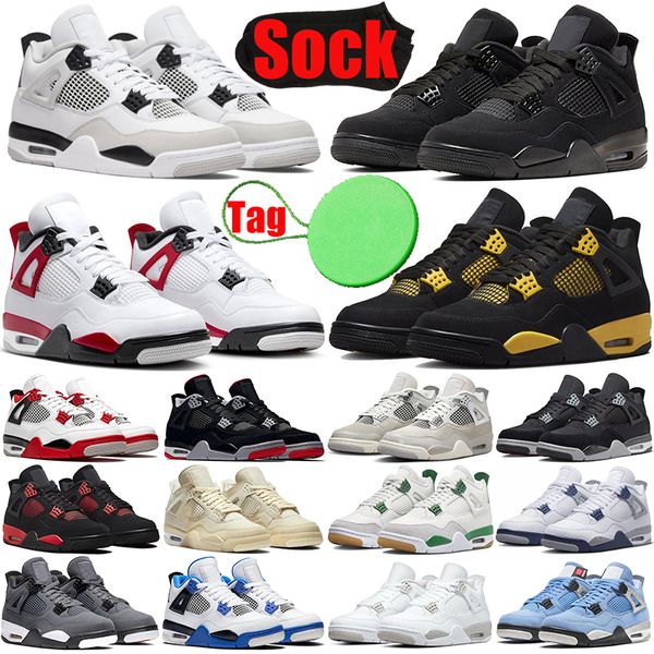 

red cement 4 4s basketball shoes for men women shoe moments red thunder pine green military black cats canvas white oreo womens mens trainer