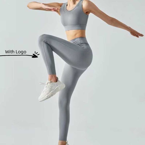 

yoga lu lu lemon sport suit two pieces fiess pants suit high waist no mark fiess pants running gry493