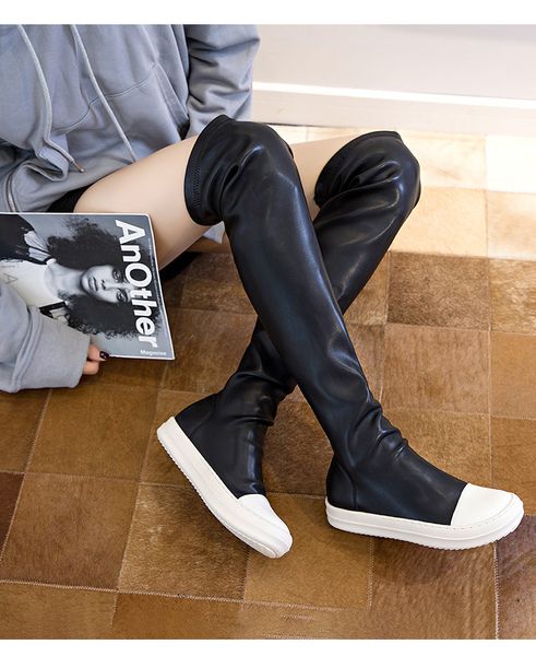 

women shoes over knee high boots luxury trainers winter casual brand snow spring flats shoes black big size mid-calf boots for girls shoes