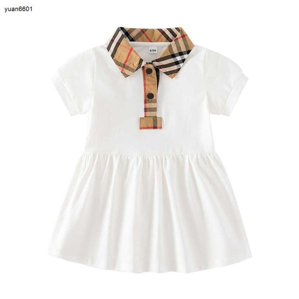 

luxury designer girl dress summer baby plaid striped skirt fashion newborn baby dress children princess, Red;yellow