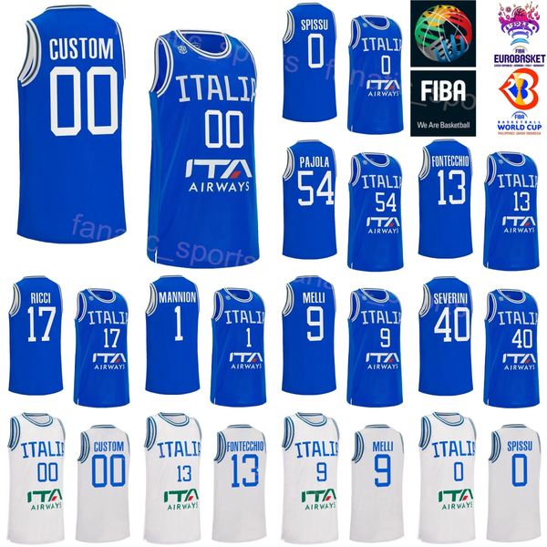 

printed italy basketball 33 achille polonara jerseys italia 2023 world cup 7 stefano tonut 17 giampaolo ricci 13 simone fontecchio 0 marco s, Black