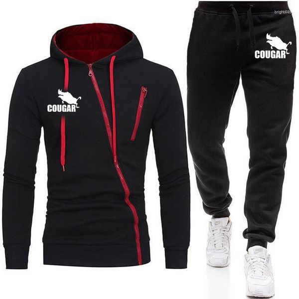 

men's tracksuits 2023 fashion autumn winter selling zipper jacket set classic outdoor casual running hoodie and sweatpants s-3xl794, Gray