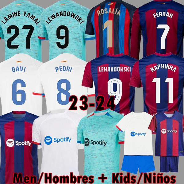 

23 24 pedri gavi third blue soccer jerseys lewandowski fc ferran camiseta de futbol eric barca raphinha 2023 ansu fati football shirt 3xl ba, Black;yellow