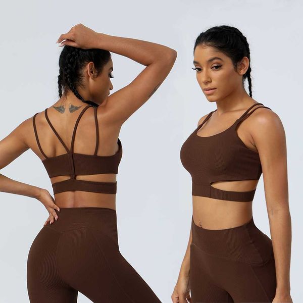 

lu lu lemon tanks women ribbed yoga bra athletic beauty back fitness gym elastic sport underwear running dance pilates tank wear athletic