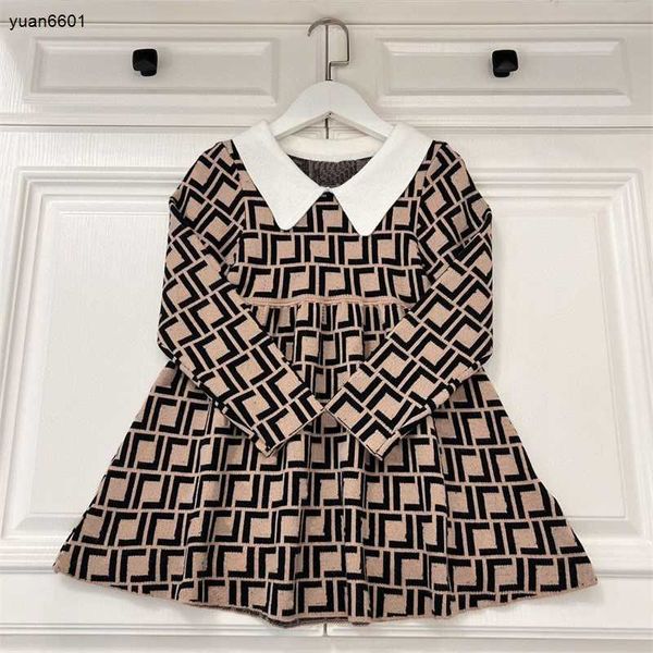 

luxury designer girl dress kids dresses luxury one-piece dress fashion letter clothes baby autumn winter clothing wedding party outfit, Red;yellow