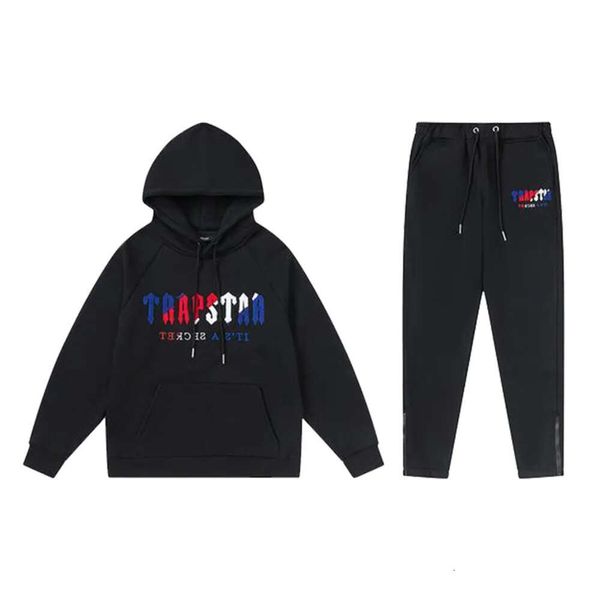 

men's trapstar hoodie tracksuit designer embroidery black grey rainbow autumn winter sports cotton short sleeve size s m  xl 21131