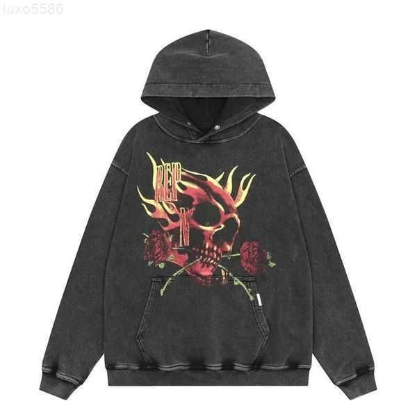 

mens hoodies sweatshirts designer letter men's niche tide brand wild high street casual american loose couple hooded sweater coat cloth, Black