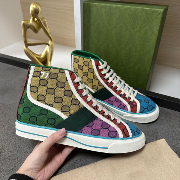 

designers shoes canvas casual shoes luxurys designers womens shoe italy green and red web stripe rubber sole stretch cotton low mens sneaker