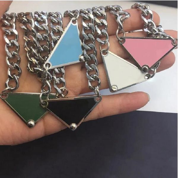 

triangle inverted necklace fashion designer necklace stainless steel diamonds jewellery accessories men women's hip-hop everyday leisur, Silver