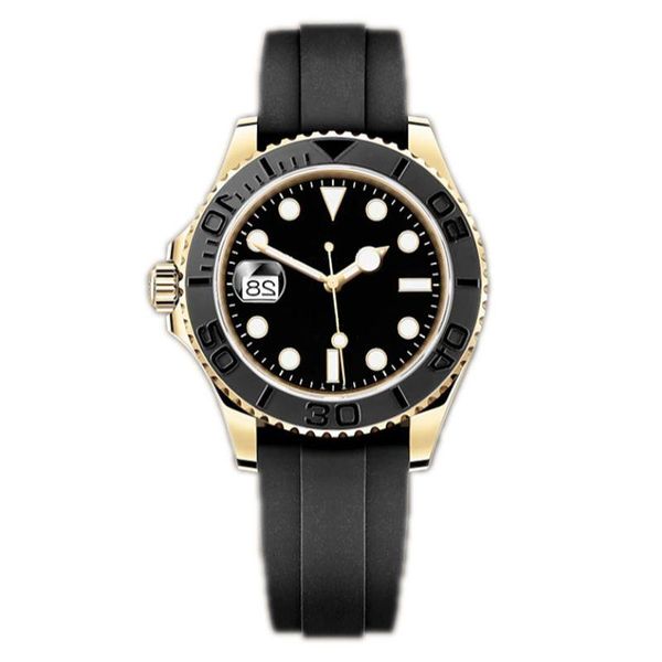 

men's movement 40mm black rubber automatic watch wristwatch master sapphire mechanical watches 2813 luminous strap folding strap d bqxl, Slivery;brown