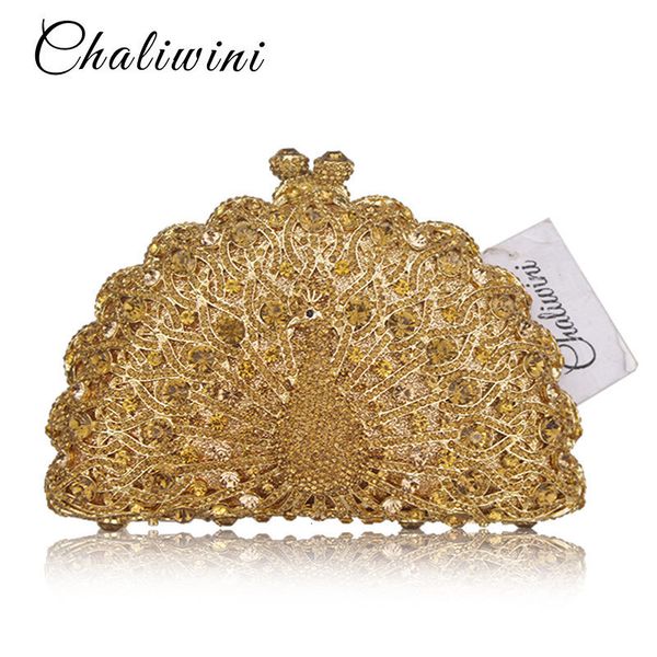 

evening bags gold luxury peacock crystal animal clutch designer women clutches bridal wedding handbags purses party bag 230901