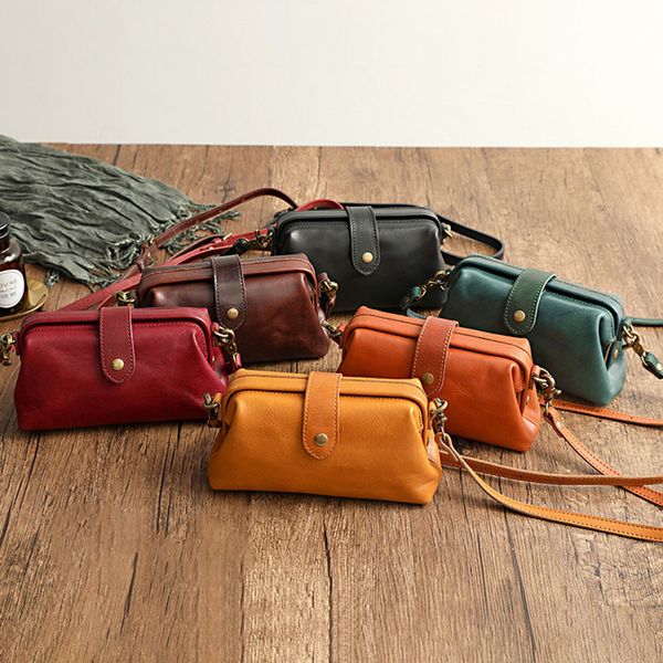 

shopping bags casual leather shoulder retro handmade doctor bag clutch crossbody women vintage style travel handbags messenger 230901