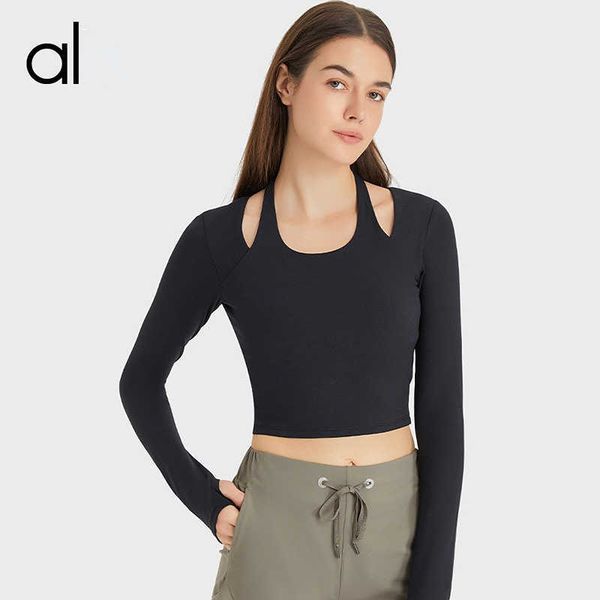 

yoga lu lu lemon al nude feel clothes long sleeve workout chest pad skinny workout clothes athletic clothing workout women running gry