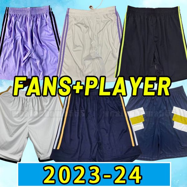 

bellingham home soccer shorts 23 24 football pants vini jr camavinga tchouameni alaba modric kroos real madrids 2023 20243 home away third i, Black;red