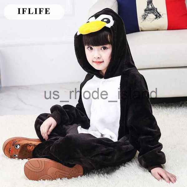 

pajamas kid's kugurumi onesie animal cartoon penguin cosplay costume flannel pajama one piece boy girl child pyjama sleep suit x0901, Blue;red