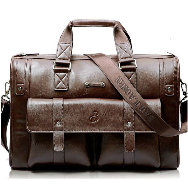 

briefcases crossten large capacity leather briefcase business handbag messenger bags vintage shoulder travel bag men's 17 inch lap23090