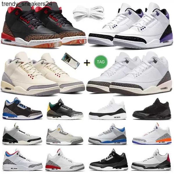 

jumpman 3s basketball shoes mens trainers outdoor sports sneakers 3 fire red pine green racer blue cool grey unc court purple laser orange c