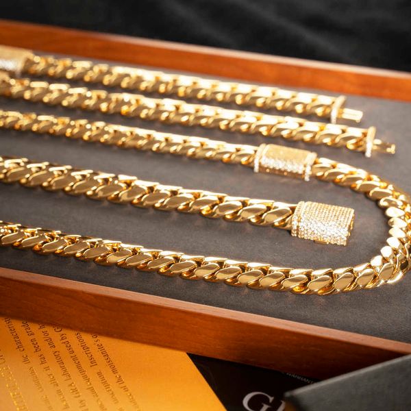 

wholale choker 18k gold chunky custom gold cuban link chain 24k gold cuban miami chain 20mm miami cuban chain necklace, Silver