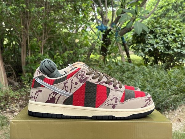 

authentic low casual shoes men women freddy krueger mens trainers sports sneakers 36-47.5, Red;white