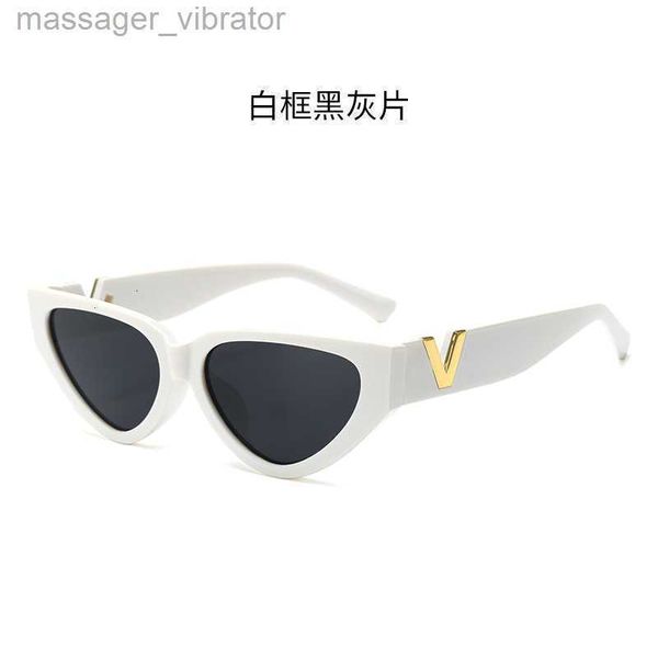 

trend sunglasses Fashion Cat's eye sunglasses V Korean street photography men and women square net red shape ins HFW6 UVW6