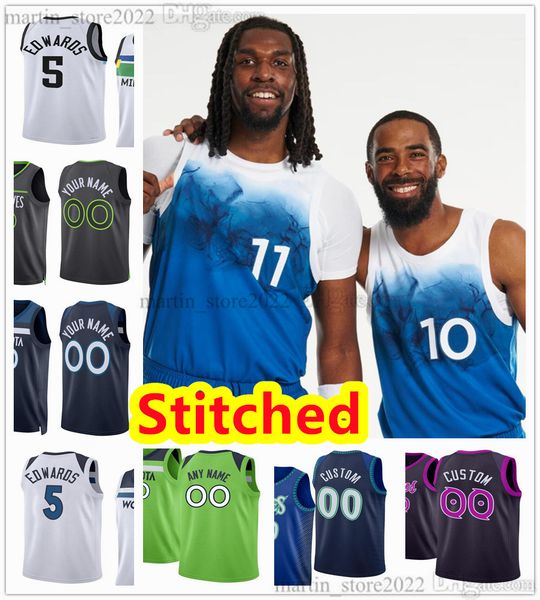 

stitched basketball jerseys anthony 5 edwards rudy 27 gobert karl-anthony 32 towns mike conley jaden mcdaniels naz 11 reid nickeil alexander, Black;red