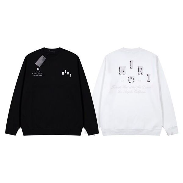 

2023s new round neck sweater pullover loose shoulder drop all cotton printed sweater letter pattern luxurious and low key n1131, Black;brown