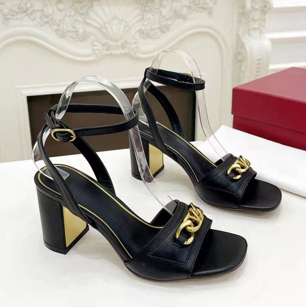 

thick high heel platform sandals cowhide ankle strap block heel leather outsole pumps women's party evening shoes luxury designer high, Black