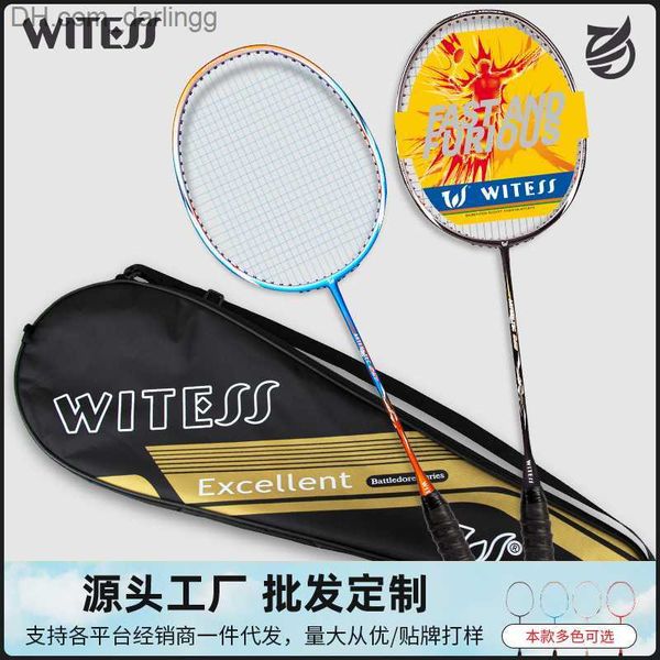 

badminton rackets 2pcs witess badminton racket double racket professional full carbon fiber ultra light offensive type q230901
