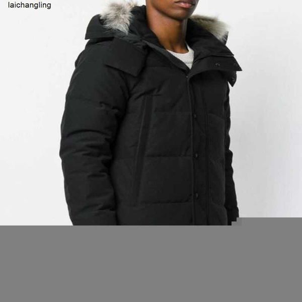 

winter fourrure down parka homme jassen chaquetas outerwear wolf fur hooded manteau wyndham canada jacket coat hiver1ixk, Black