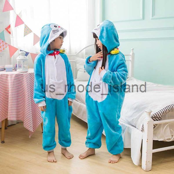 

pajamas winter flannel doraemon kumamon cat kigurumi pajamas hooded animal cartoon boys pyjamas onesie pijamas for girls kids sleepwear x090, Blue;red