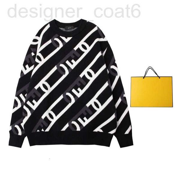 

womens sweaters designer f family new couple style lock button letter jacquard round neck casual sweater mens and top, White;black