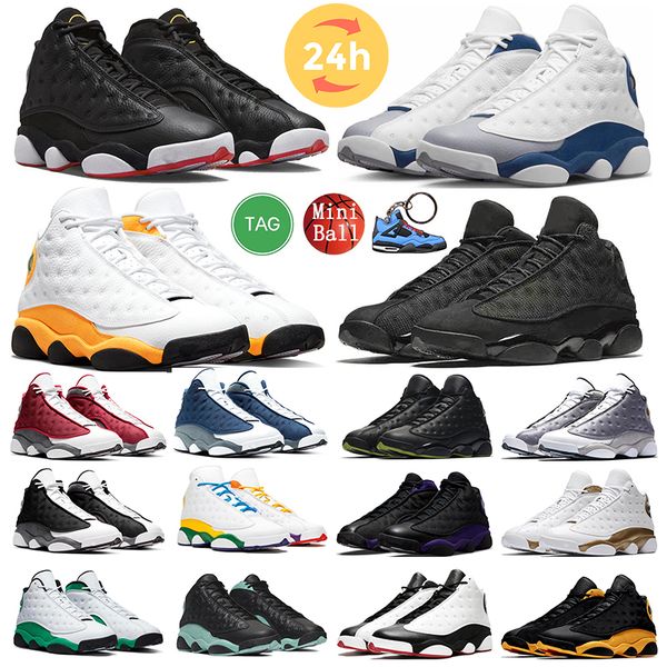 

men 13 basketball shoes 13s court purple hyper royal del sol starfish flint phantom lucky green black cat dirty bred mens women trainer outd