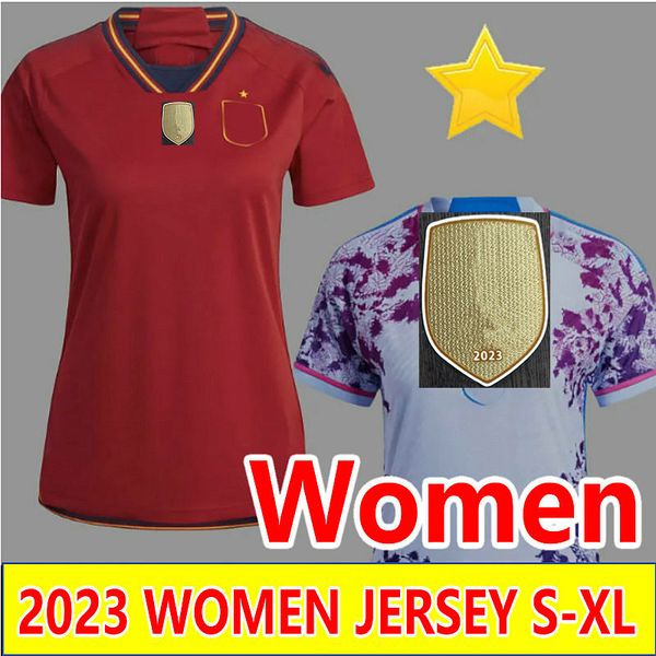

2023 espana aitana women soccer jerseys finial 1 star olga paralluelo female camisetas de futbol mariona j.hermoso teresa woman football shi, Black;yellow