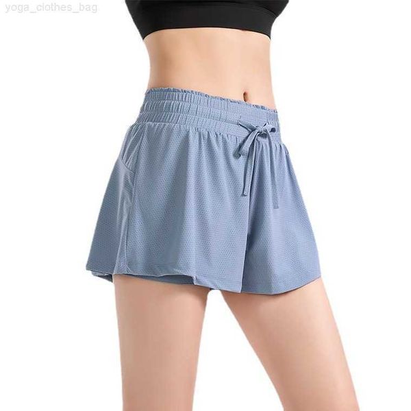 

lull women sports yoga shorts outfits high waist sportswear breathable exercise fitness wear short pants girls running elastic with inner li