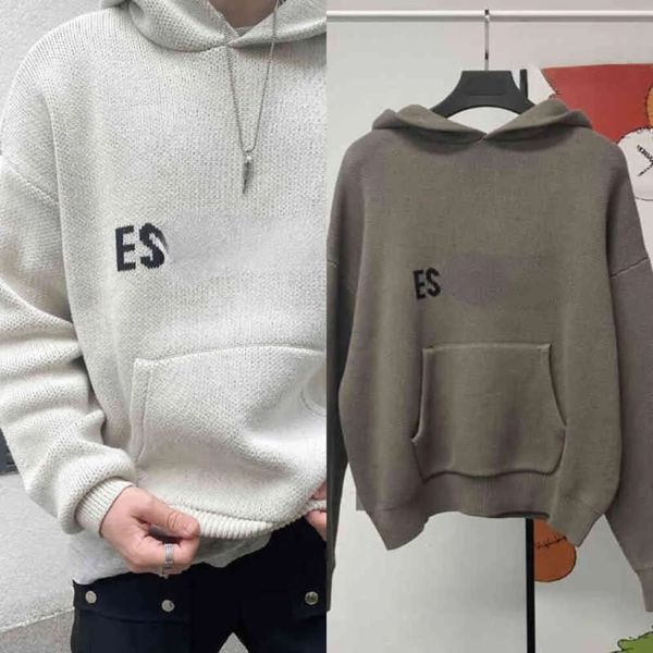 

es hoodie turtleneck jumpers loose sweaters casual knits hoody lazy style for men women hooded lightweight sweatshirts us uk essent138, Black