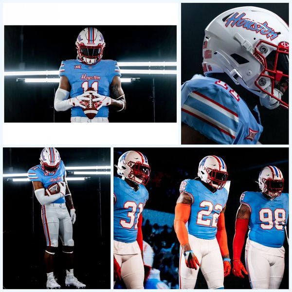 

2023 big-12 ui ale sedrick williams houston cougars football jersey lucas coley ed oliver marquez stevenson andre ware wilson whitley greg w, Black;red