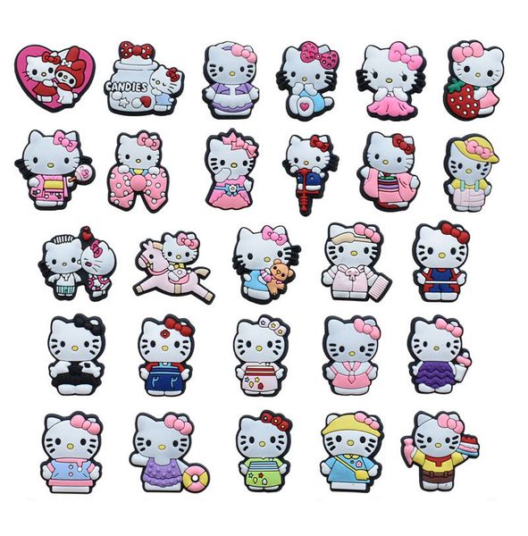 

anime baby girl melody cat charms wholesale childhood memories funny gift cartoon charms shoe accessories pvc decoration buckle soft rubber, Blue