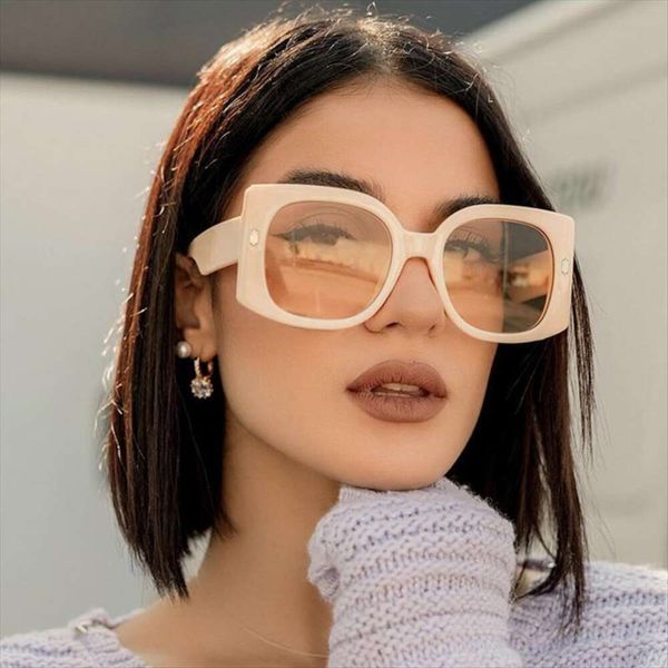 

item title rice nail large frame sunglasses square ins high end feeling, White;black