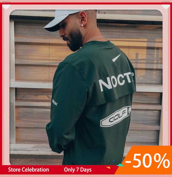 

fashion hoodies us version nocta golf co branded draw breathable quick drying leisure sports t-shirt long sleeve round neck summer 29ess, Black