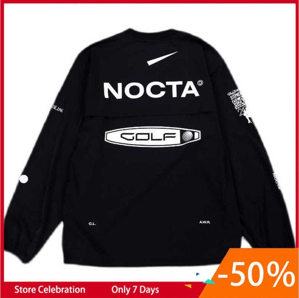 

2023 men's hoodies us version nocta golf co branded draw breathable quick drying leisure sports t-shirt long sleeve tidal flow design 3, Black