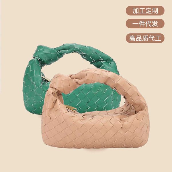 

8a quality designer botegss ventss jodie bags online shop for wholesale small design cowhorn bag hand woven autumn new knotting with real lo