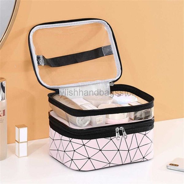 

totes large capacity cosmetic bag double transparent makeup box travel organizer female makeup box toilet organizer makeup travelstylishhand