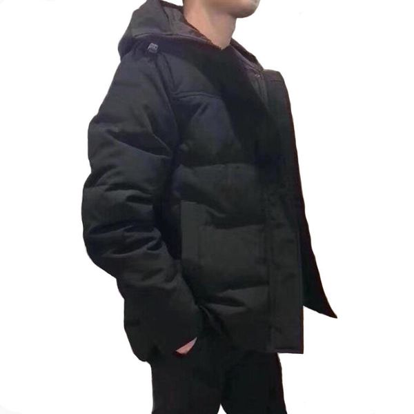 

winter mens down parkas white duck outwear loose hooded hip hop jacket zipper windbreaker classic fashion xs-3xl, Black