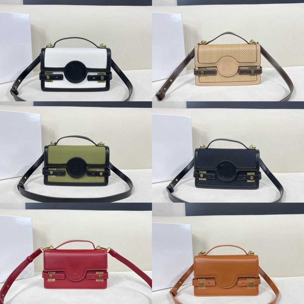

canvas b-buzz handle bag with leather panel exquisite retro style womens shoulder bag handbag metal chain delicate practical function and fa