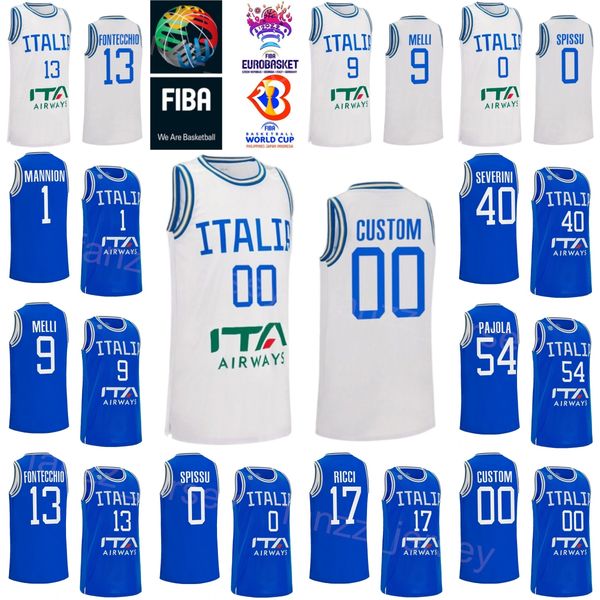 

print basketball italy 2023 world cup 13 simone fontecchio jerseys italia 0 marco spissu 9 nicolo melli 33 achille polonara 7 stefano tonut, Black;red