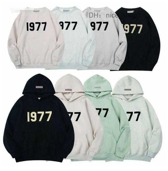 

essentialclothing designer classic letter printed pullover sweatshirt men's and women's essen solid color long sleeve couple eirw, Black