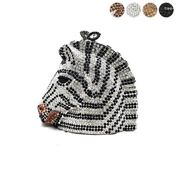 

evening bags animal designer bag women evening party diamond luxury horse head crystal purses bridal wedding clutches 230901