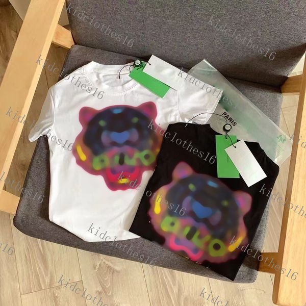 

kids t shirts tiger head printing letters clothing summer girl t-shirts fashion cute comfortable casual children clothes boy baby patterns, Blue