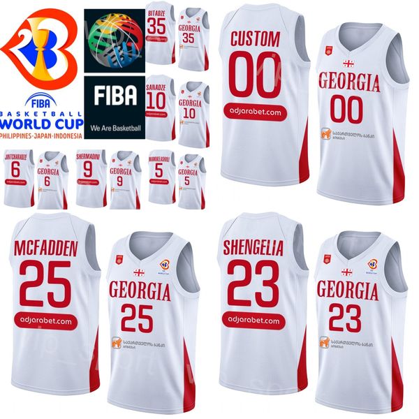 

print georgia basketball jersey 2023 world cup 25 thaddus mcfadden 23 shengelia 5 mamukelashvili 4 rati andronikashvili 35 goga bitadze 6 ka, Black;red