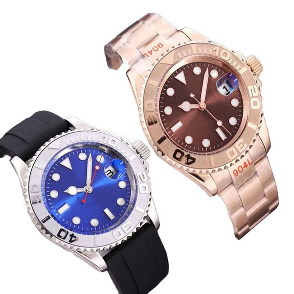 

orologio. watches mens luxurious wristwatch blue dial mechanical watch ceramic bezel stainless automatic machinery wristwatches 8215 movemen, Slivery;brown
